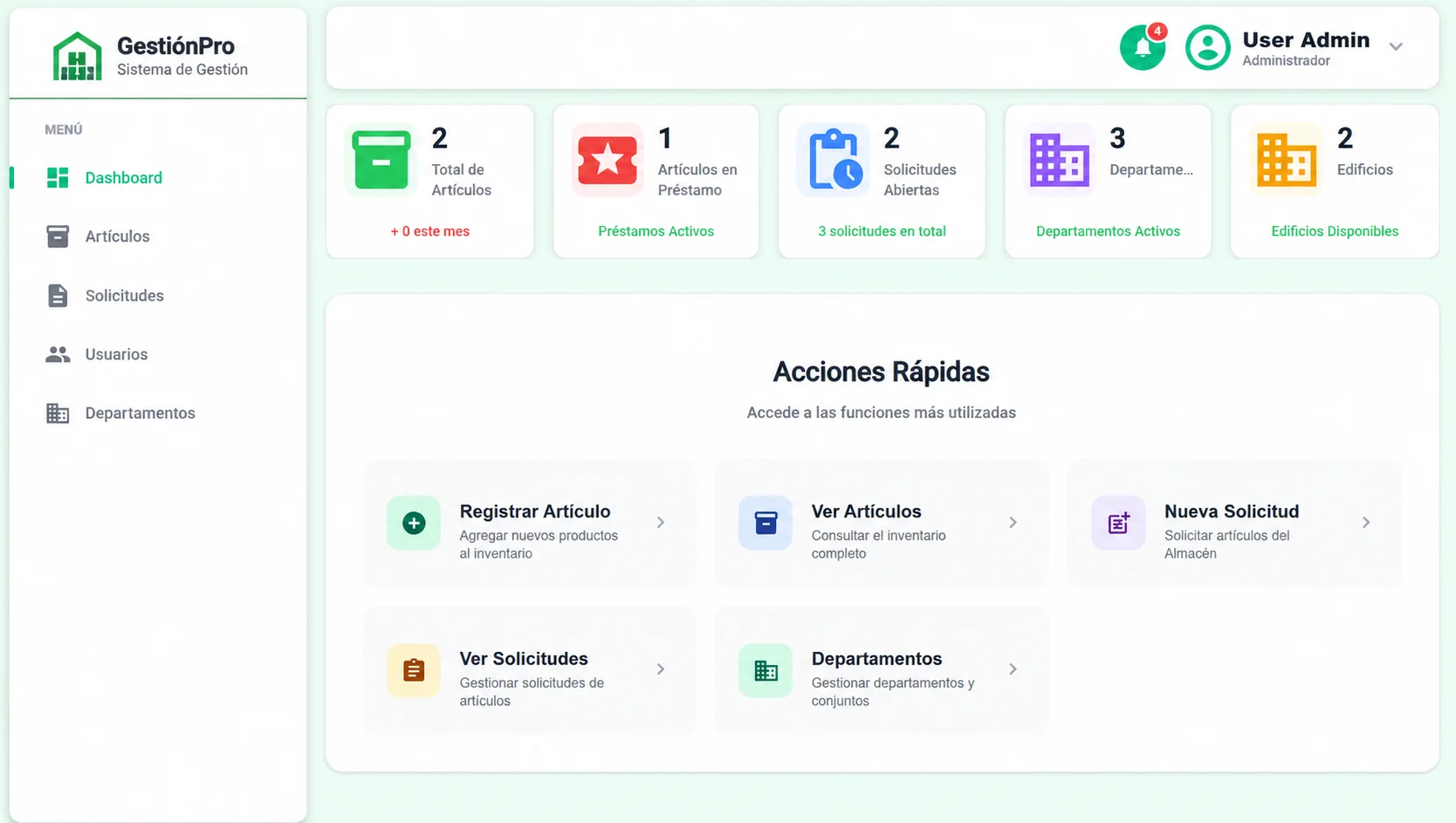 Sistema de inventario desarrollado por Efecto Web